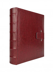 Geometric Pattern Embossed Cover Photo Album Maroon 2.25X10.5X10.25inch