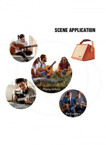 Portable Acoustic Guitar Amplifier I-5513 Beige/Brown