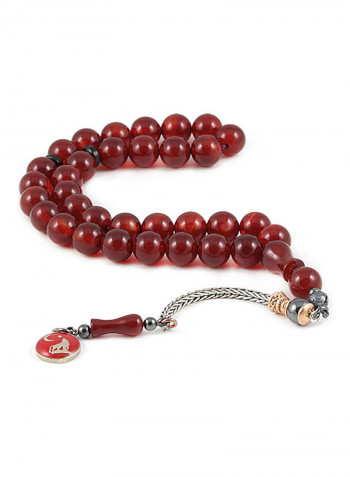 Agate (Carnelian) Prayer Beads  With Sterling Silver Components
