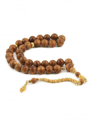 African Teakwood Prayer Beads With Sterling Silver Components