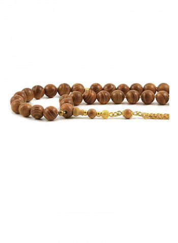 African Teakwood Prayer Beads With Sterling Silver Components