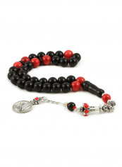 Jet Stone & Coral Prayer Beads