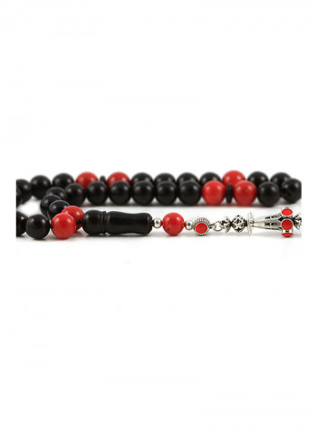 Jet Stone & Coral Prayer Beads