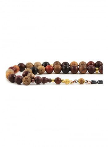 Mixed Wood Prayer Beads With Sterling Silver Components