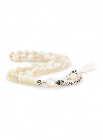 Mother of Pearl Prayer Beads with Sterling Silver components