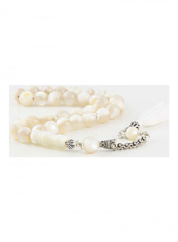 Mother of Pearl Prayer Beads with Sterling Silver components