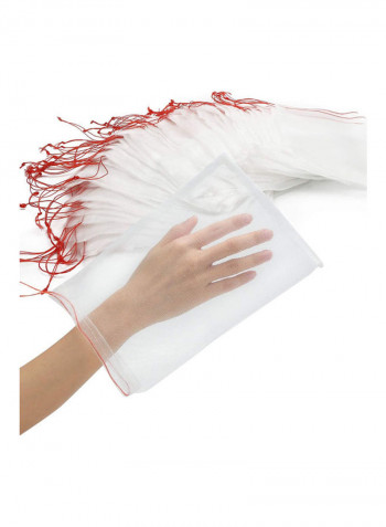 100-Piece Netting Garden Fruit Barrier Cover Bag Clear/Red 55x35cm