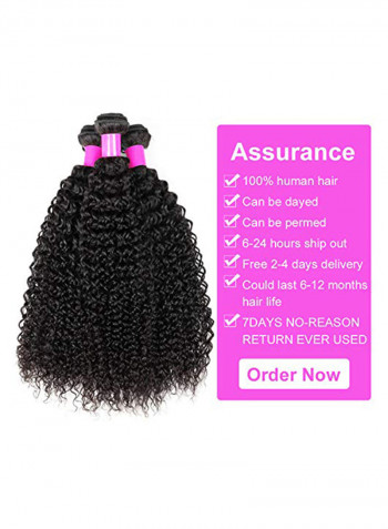 3-Piece Brazilian Kinky Curly Hair Extension Set Black