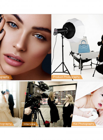 Lantern Style Foldable Softbox Lighting Modifiers Round Shape Spherical 65cm White
