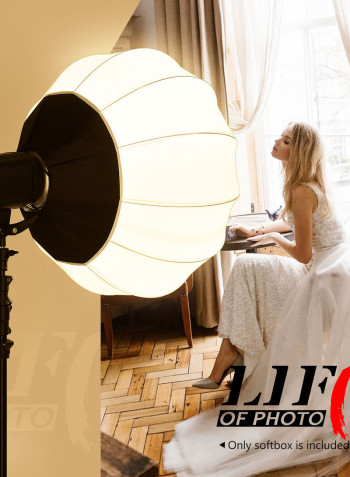 Lantern Style Foldable Softbox Lighting Modifiers Round Shape Spherical 65cm White