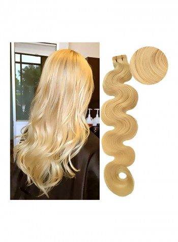 Pack Of 20 Tape In Wavy Hair Extension 60 Platinum Blonde 24inch