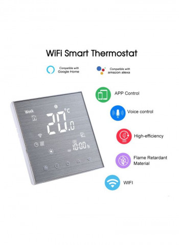 LCD Touch Screen Wi-Fi Thermostat Grey 86x86x13.3millimeter