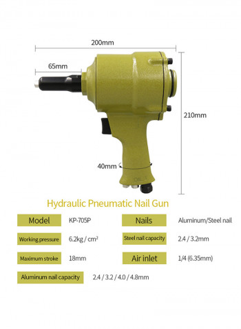 Pneumatic Pistol Type Air Riveter Green 1.46kg
