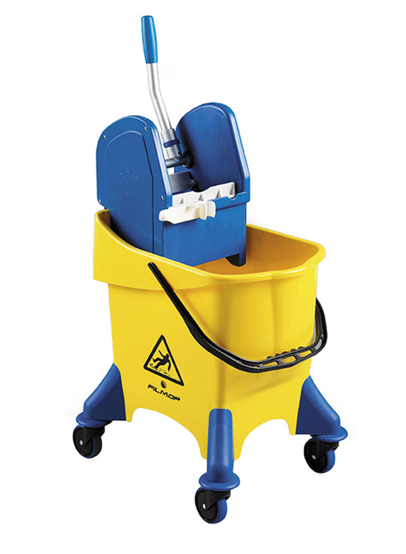 Polypropylene Shock Proof Bucket With Wringer Yellow 30L