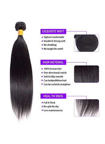 Brazilian Straight Bundles Human Hair Extensions Black 12inch