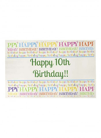 10th Birthday Placemats White/Green/Blue 12.5x19x1inch