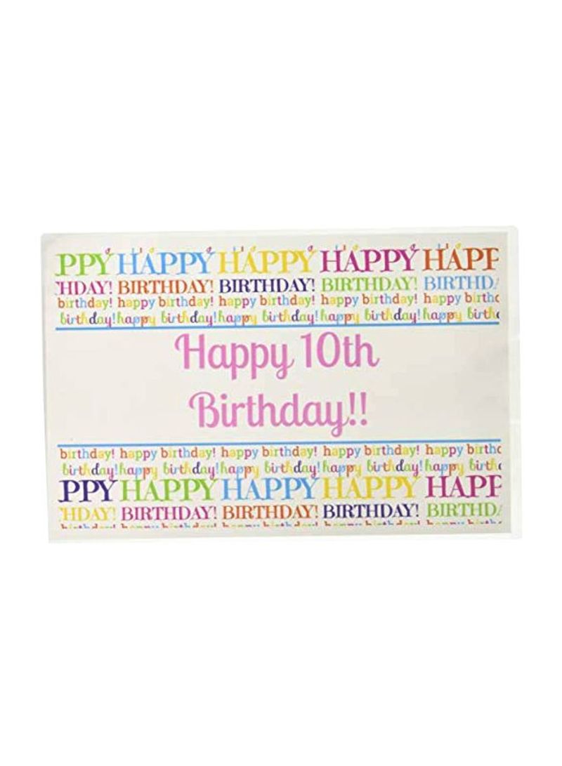 12-Piece Happy Birthday Printed Laminated Placemat Set Pink/Blue/Yellow 17x11inch