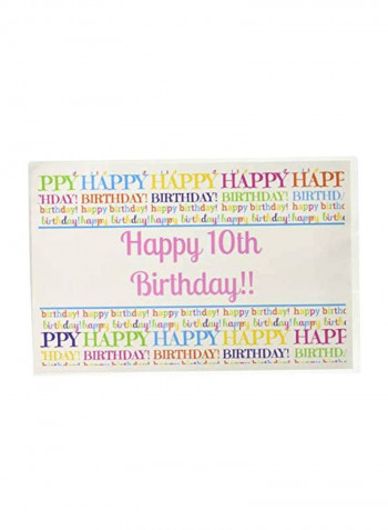 12-Piece Happy Birthday Printed Laminated Placemat Set Pink/Blue/Yellow 17x11inch