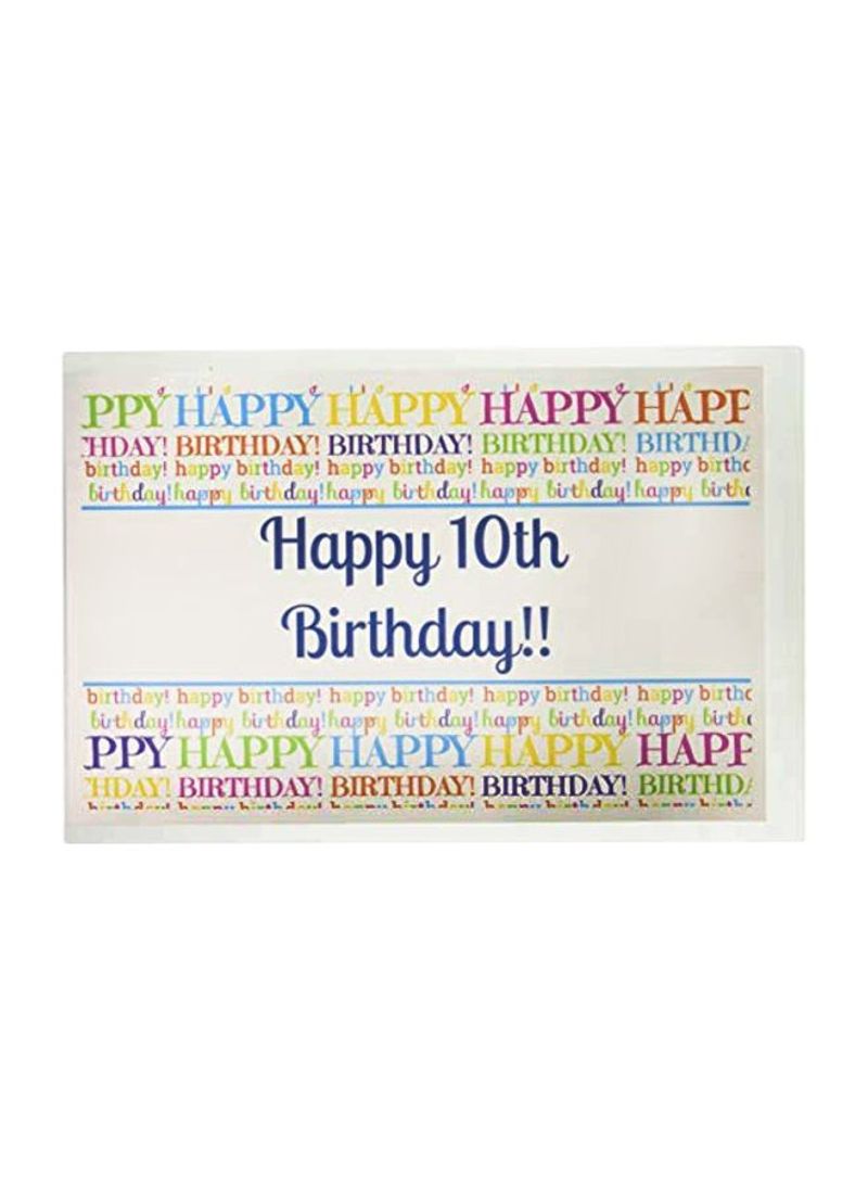 12-Piece Happy Birthday Printed Placemat White/Yellow/Blue 11x17x1inch