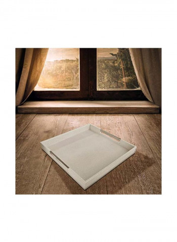 Square Tray With Handle White 18x18x2inch