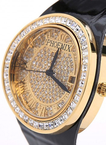 Women's 22K Gold Plated With Crystal Analog Watch P-21734