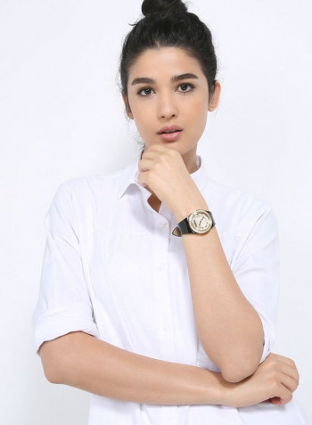 Women's 22K Gold Plated With Crystal Analog Watch P-21734