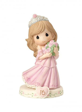 Bisque Porcelain Figurine Pink/Brown 6inch