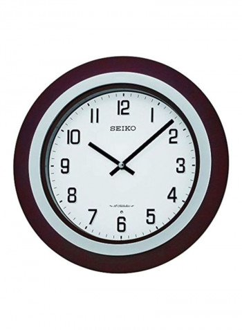 Analog Quartz Clock Brown/White 15inch