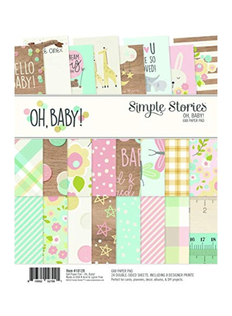 Oh Baby Paper Pad Pink/Blue/Yellow