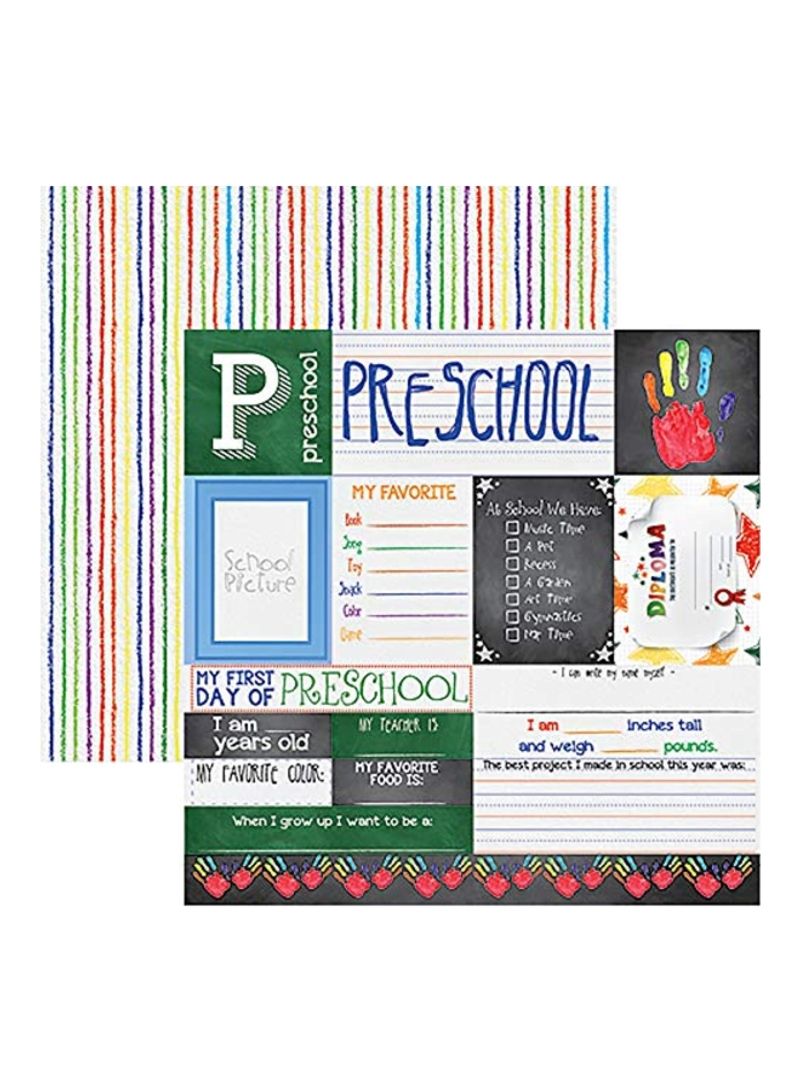 Preschool Double-Sided Cardstock Green/Black/White