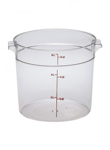 Round Food Storage Container Clear/Red 9.9x7.3x7.9inch