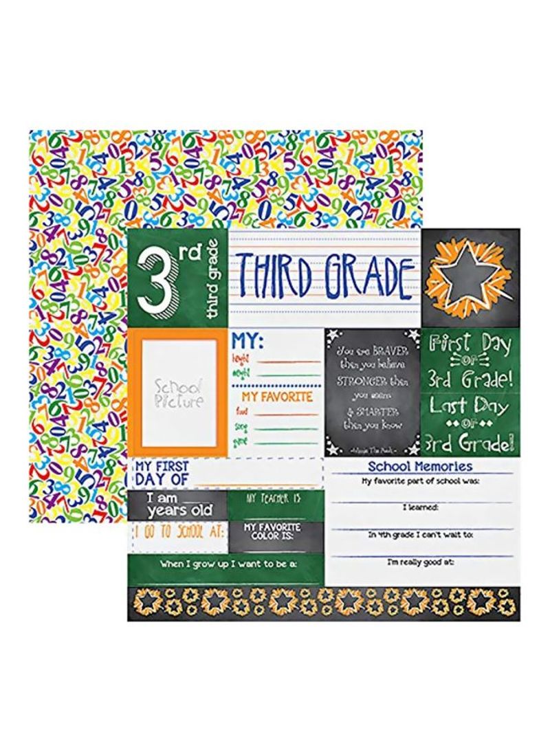 You've Been Schooled Double-Sided Cardstock Red/Green/Yellow