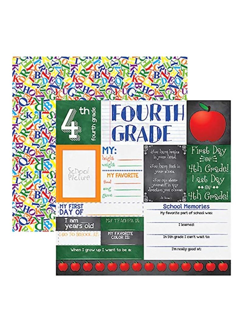 You've Been Schooled Double-Sided Cardstock Red/Green/Yellow