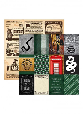 25-Piece Paper Crafts Sheet Green/Grey/Red