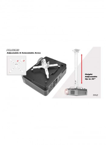 Universal Adjustable Projector Wall/Ceiling Mount White