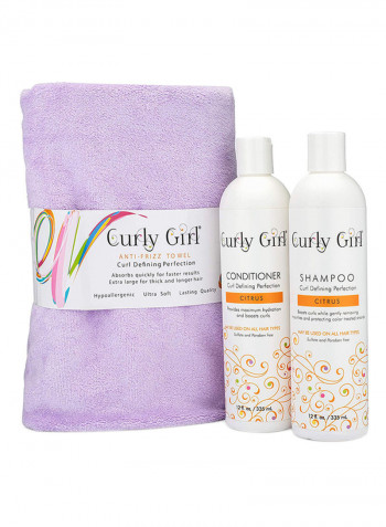 Shampoo, Conditioner And Anti Frizz Microfiber Towel Set