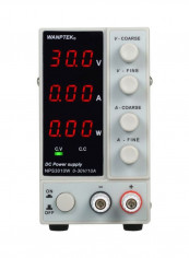 3-Digit LED DC Power Supply White/Black 230x130x70millimeter