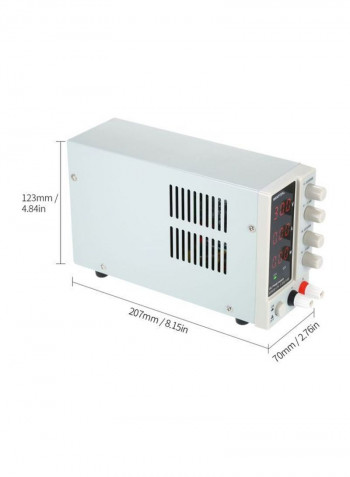 3-Digit LED DC Power Supply White/Black 230x130x70millimeter