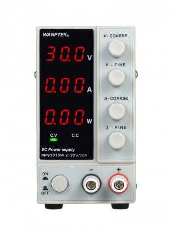 3-Digit LED DC Power Supply White/Black 230x130x70millimeter