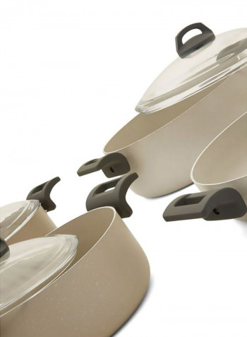8-Piece Turkish Cookware Set Cream/Black Cookware 24 cm, Cookware 30 cm, Cookware 22 cm, Cookware 28cm