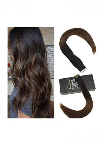 20-Piece Wavy And Long Hair Extension Set Brown/Black 24inch