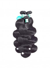 Pack Of 3 Wavy Hair Extension Set With Lace Closure Black