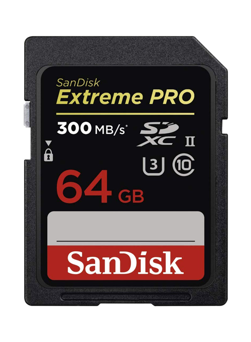 Extreme Pro SD 300 Mb/s,C10,UHS-II,U3 64GB Black