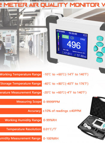 Portable Carbon Dioxide Detector Multicolor 26.00 x 8.00 x 12.00cm