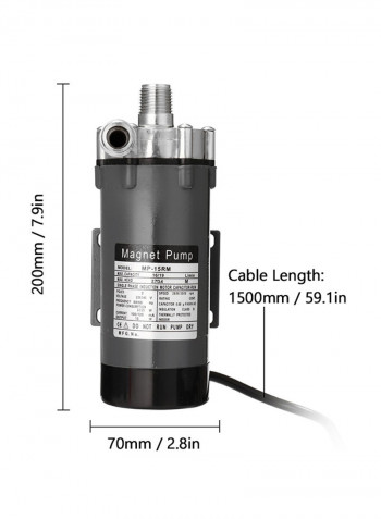 Stainless Steel Magnetic Pump Black/Silver/Red 26centimeter