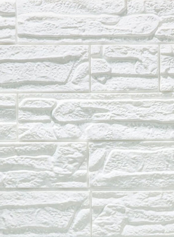 3D Irregular Brick Wall Sticker White