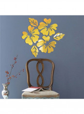 Decorative Floral Pattern Wall Sticker Yellow 60x  90cm