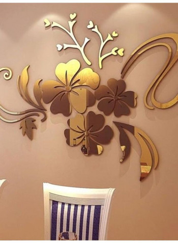 Wall Sticker 3D Flower Creative Silver 80 x 60cm