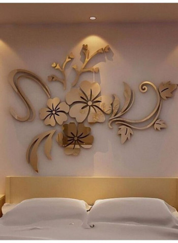 Wall Sticker 3D Flower Creative Silver 80 x 60cm