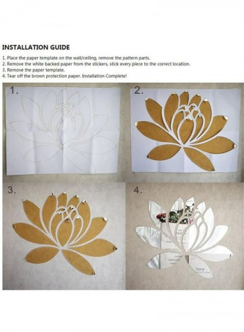 Wall Sticker 3D Flower Creative Silver 80 x 60cm